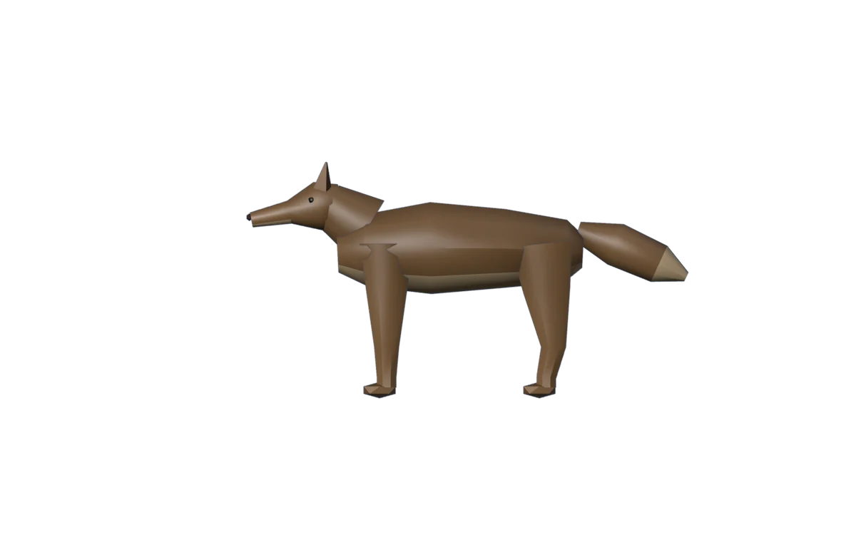 The game's wolf from the side, a dot on each joint with its part name, an arrow pointing to minus Y at its head.